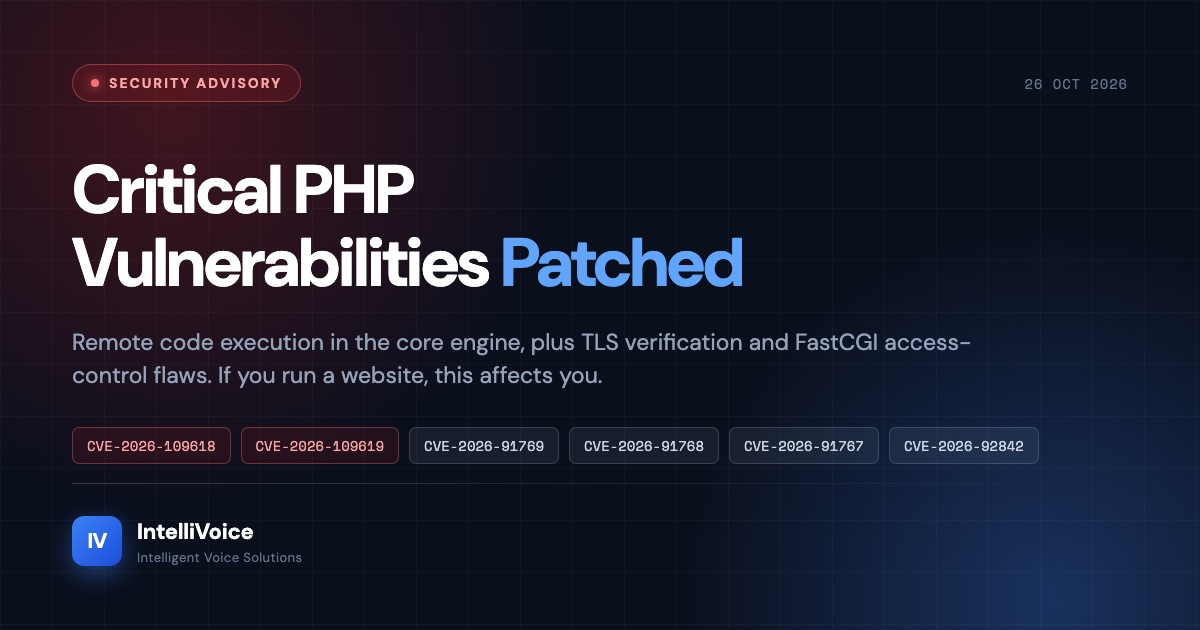 Security advisory: critical PHP vulnerabilities patched, October 2026
