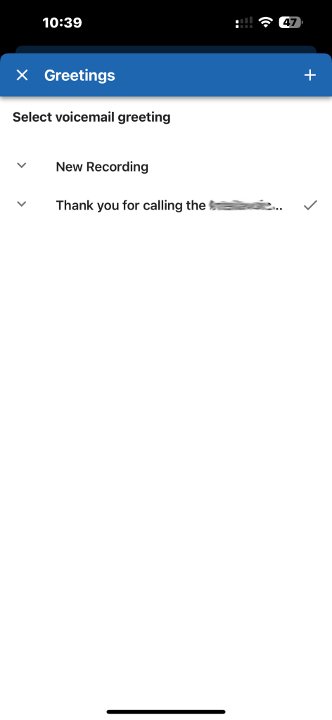 FusionUC App Greeting Selection